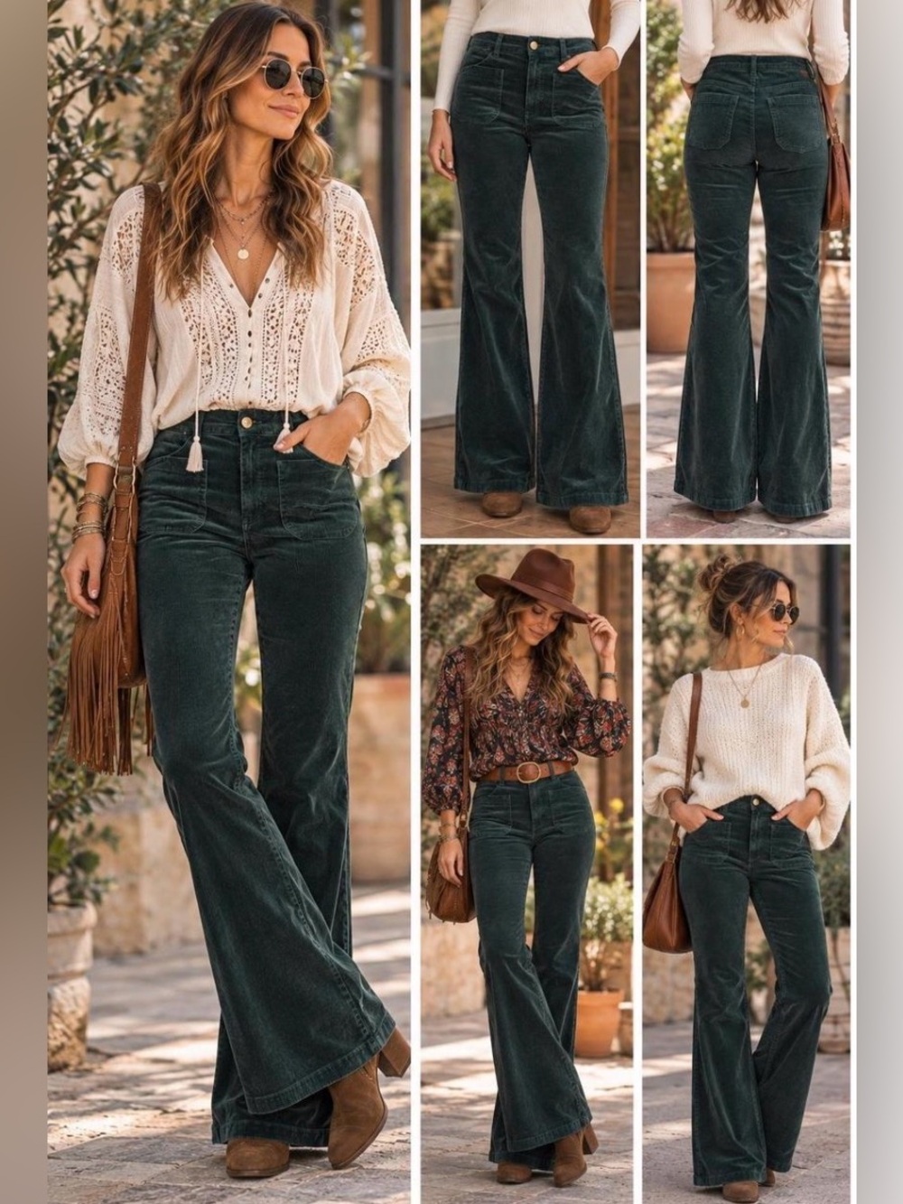 Pilcro The Icon Corduroy Flare Jeans Mid rise Casual Preppy Western Boho